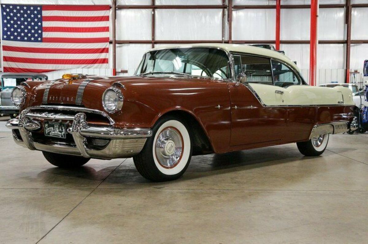 1955 Pontiac Star Chief 77123 Miles metallic fire gold/ White mist Coupe 287ci 1955 Pontiac Star Chief