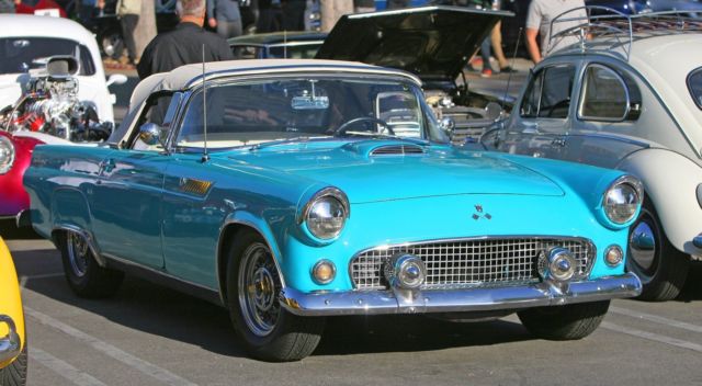 1955 T-Bird Convertible 50,000 ORIG MILE California- Aqua Ext and Aqua&White Int 1955 Ford Thunderbird Base Convertible 2-Door