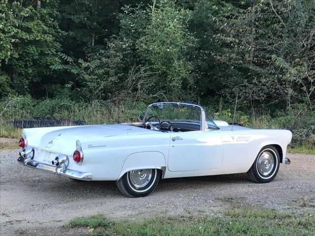 1955 White Ford Thunderbird Convertible With Both Tops. 3 Speed Manual 1955 Ford Thunderbird Convertible