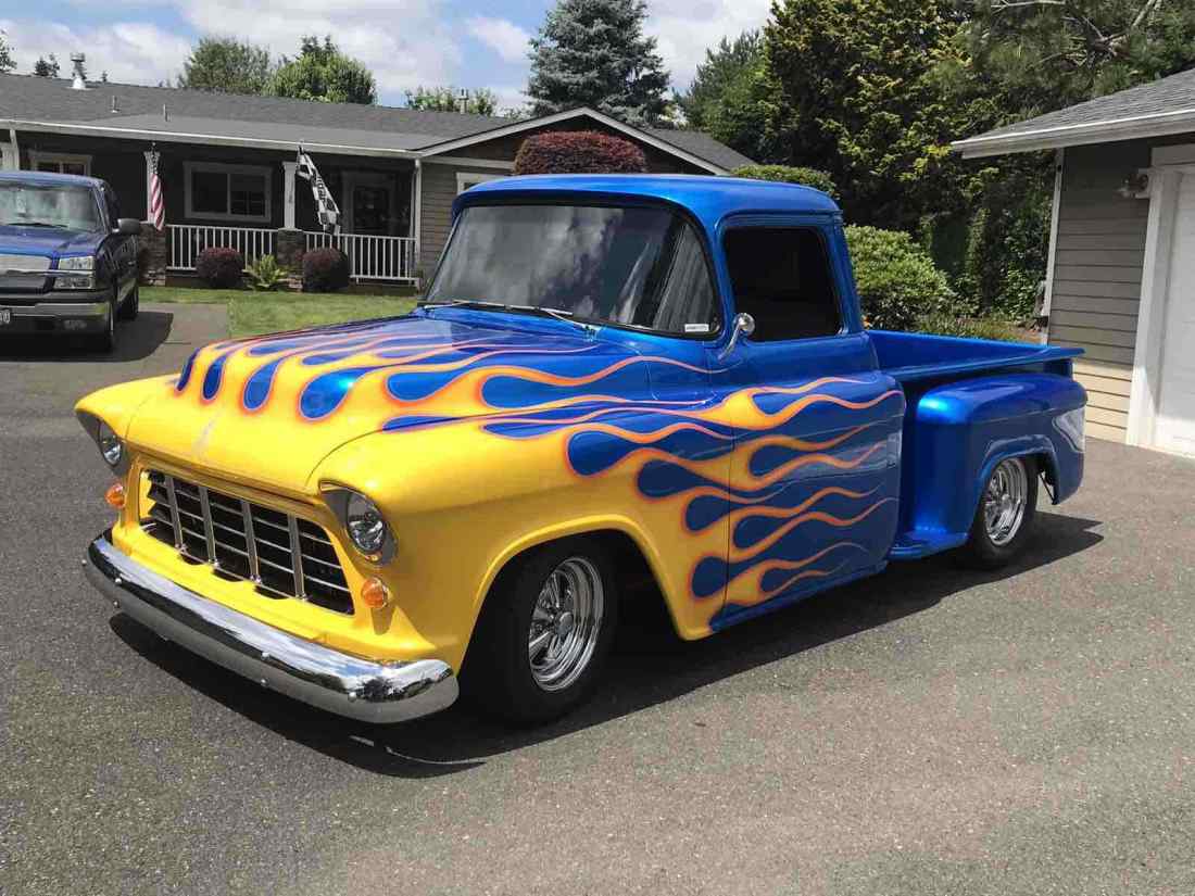 1956 Chevrolet 3100 Pickup truck Blue RWD Automatic custom 1956 Chevrolet 3100 custom