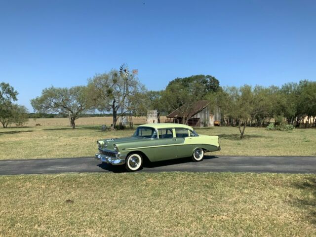 1956 Chevrolet Bel Air/150/210 Correct 265, Crocus Yellow over Laurel Green - photo 10
