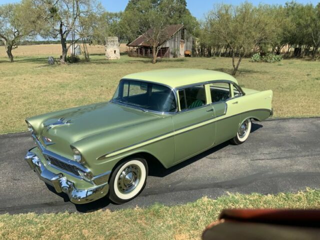 1956 Chevrolet Bel Air/150/210 Correct 265, Crocus Yellow over Laurel Green - photo 11