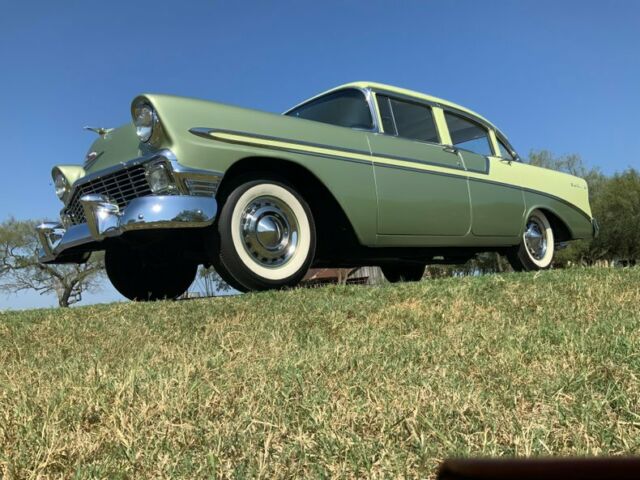 1956 Chevrolet Bel Air/150/210 Correct 265, Crocus Yellow over Laurel Green - photo 12