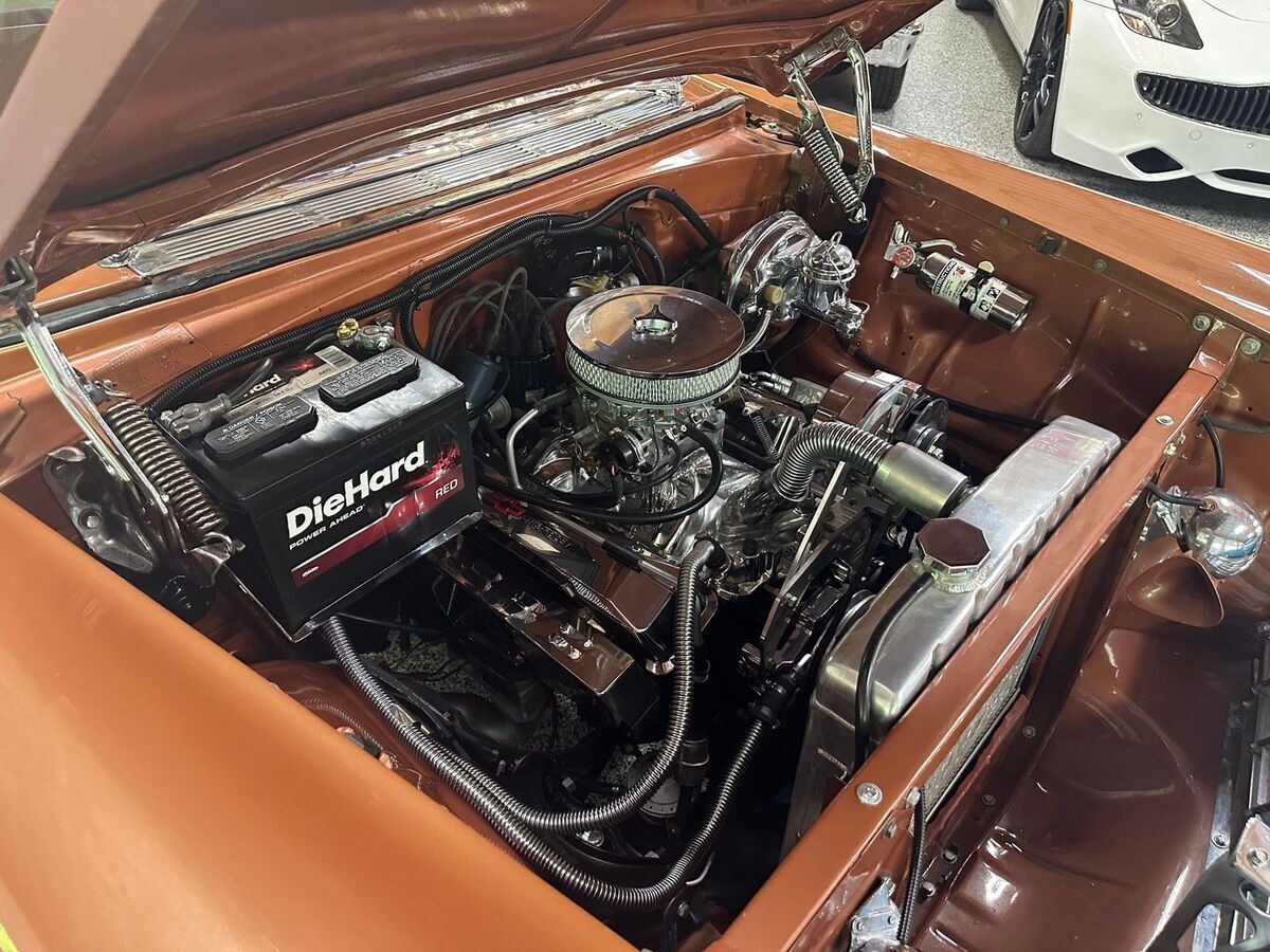 1956 Chevrolet Bel Air Resto-Mod 327 4-spd Disc Brakes Lowered Sierra Gold! - photo 11