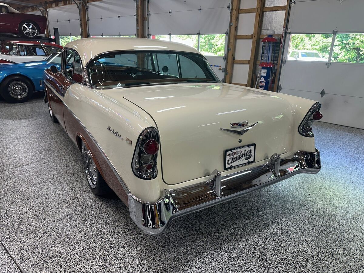 1956 Chevrolet Bel Air Resto-Mod 327 4-spd Disc Brakes Lowered Sierra Gold! - photo 4