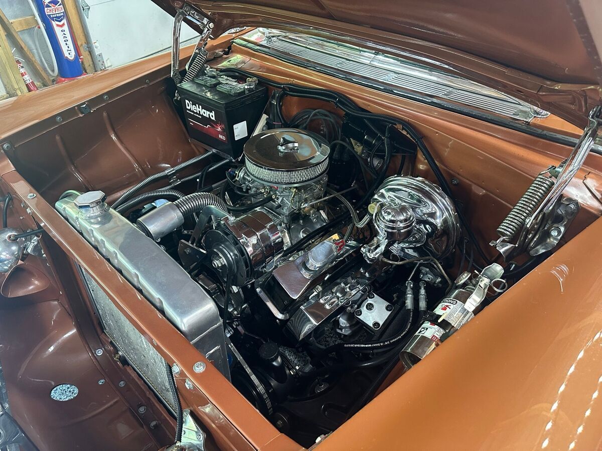 1956 Chevrolet Bel Air Resto-Mod 327 4-spd Disc Brakes Lowered Sierra Gold! - photo 8