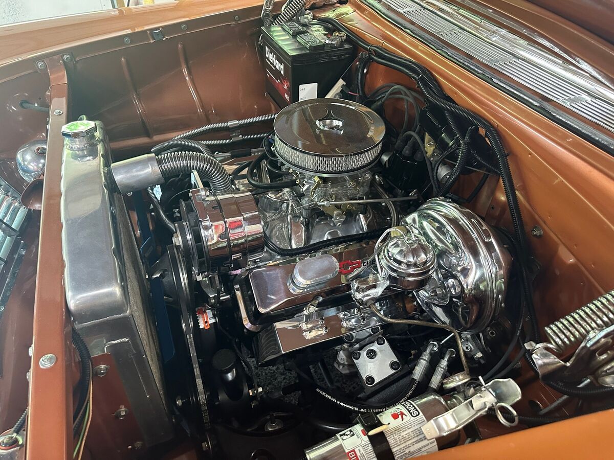1956 Chevrolet Bel Air Resto-Mod 327 4-spd Disc Brakes Lowered Sierra Gold! - photo 9