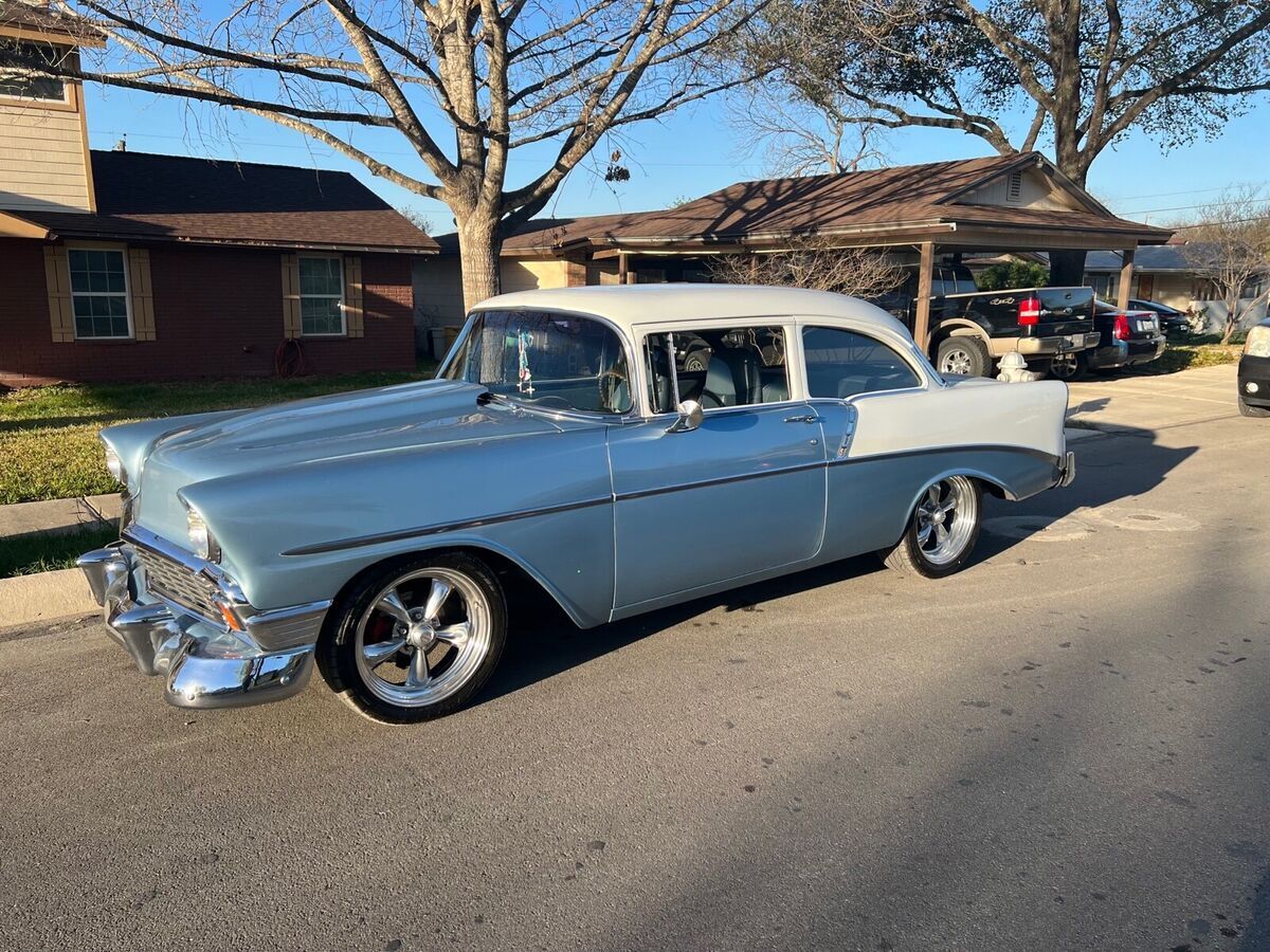 1956 Chevrolet Bel Air Sedan Blue RWD Automatic 210 /Bel air 1956 Chevrolet Bel Air 210 /Bel air