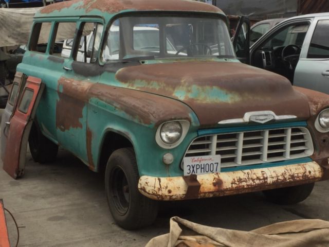 1956 Chevy Suburban Carryall barn find 1956 Chevrolet Suburban