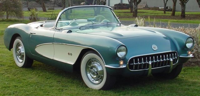1956 Chevrolet Corvette Blue with Ivory Coves & Beige Int. - photo 2