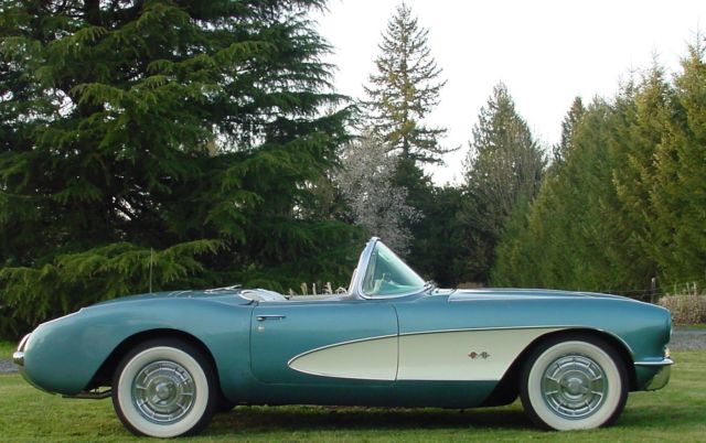 1956 Chevrolet Corvette Blue with Ivory Coves & Beige Int. - photo 4