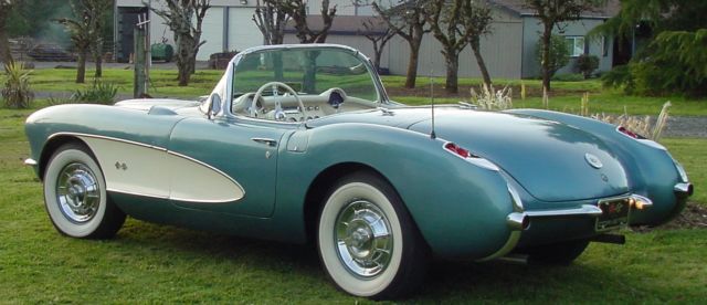 1956 Chevrolet Corvette Blue with Ivory Coves & Beige Int. - photo 5