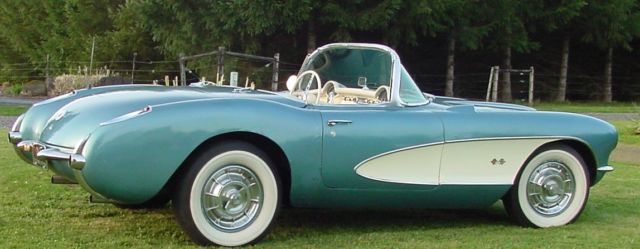 1956 Chevrolet Corvette Blue with Ivory Coves & Beige Int. - photo 6