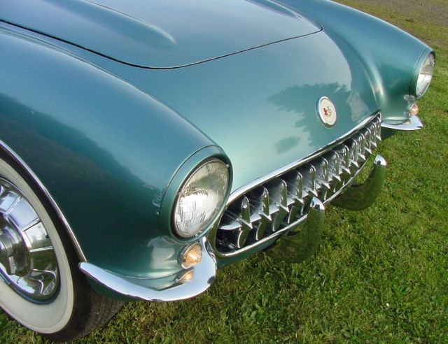 1956 Chevrolet Corvette Blue with Ivory Coves & Beige Int. - photo 7