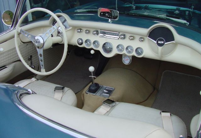1956 Chevrolet Corvette Blue with Ivory Coves & Beige Int. - photo 9