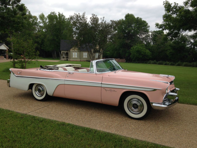 1956 DeSoto Fireflite Convertible V-8 Hemi Powered. Outstanding pink & white 1956 DeSoto Fireflite Chrome