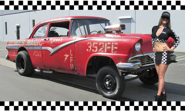 1956 Ford 2-Door Straight Axle GASSER ! Drag Car ! BIG BLOCK HOT ROD ! 1956 Ford Fairlane HOT ROD GASSER !