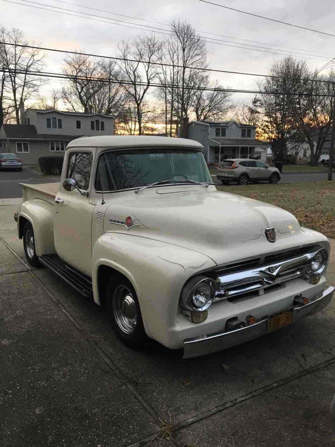 1956 Ford F100 Pickup White RWD Manual F-100 F1 1956 Ford F-100 F100 Pickup White RWD Manual F-100 F1