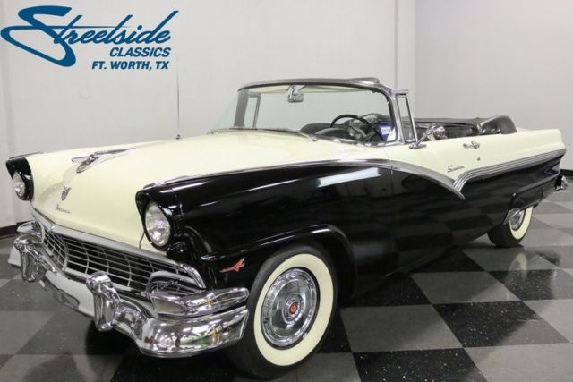 1956 Ford Fairlane Sunliner 6473 Miles Raven Black and Colonial White Convertibl 1956 Ford Fairlane Sunliner
