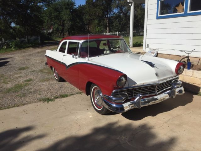 1956 ford sedan, Red And White 1956 Ford Fairlane