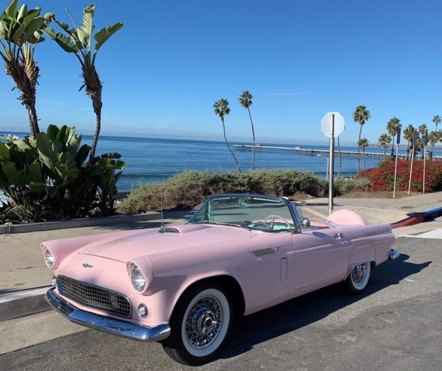 1956 Ford Thunderbird Roadster~NO RESERVE 2 Tops Playboy Car! CA BLK Plt-PWR WDW 1956 Ford Thunderbird