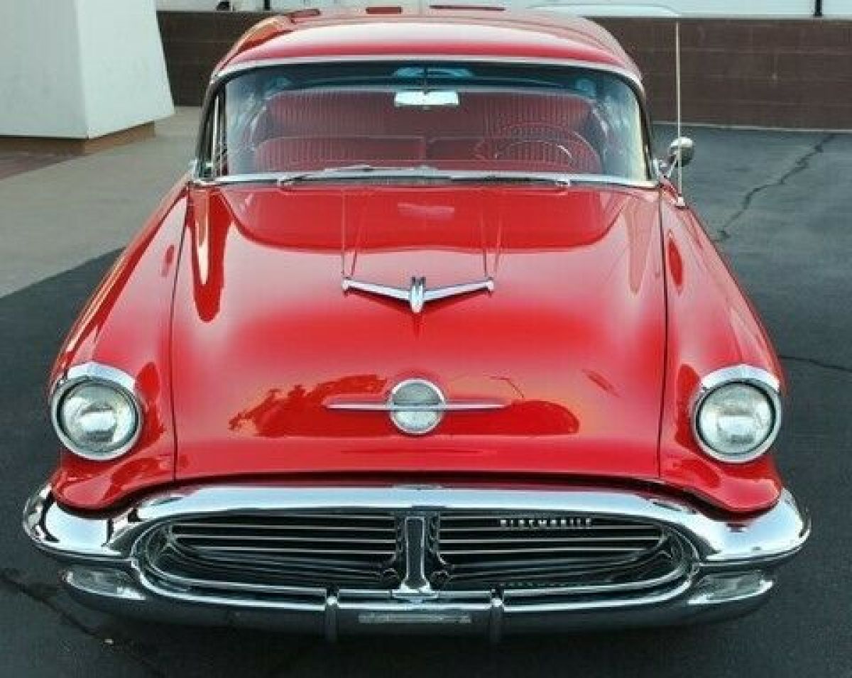 1956 OLDSMOBILE 88 2 DOOR HARDTOP~RED & BLACK~324 CID V8~GREAT CONDITION! 1956 Oldsmobile Eighty-Eight