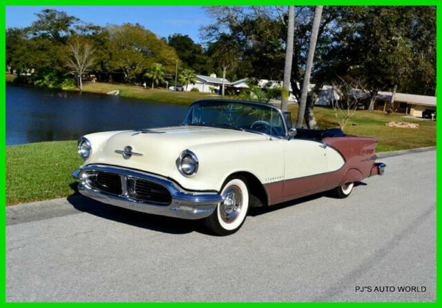 1956 Oldsmobile Ninety-Eight Rose Mist/Antique White