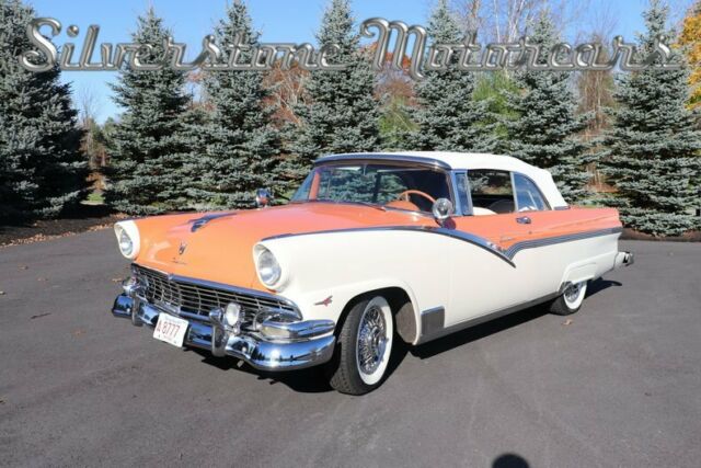 1956 White and Orange 312cid Tbird Powered Fordomatic Convertible 1956 Ford Fairlane Sunliner