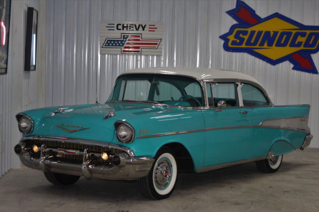 1957 BEL AIR 2DR POST LOTS OF OPTIONS! COLD A/C! RESTORED GORGEOUS! 1957 Chevrolet Bel Air/150/210 BEL AIR