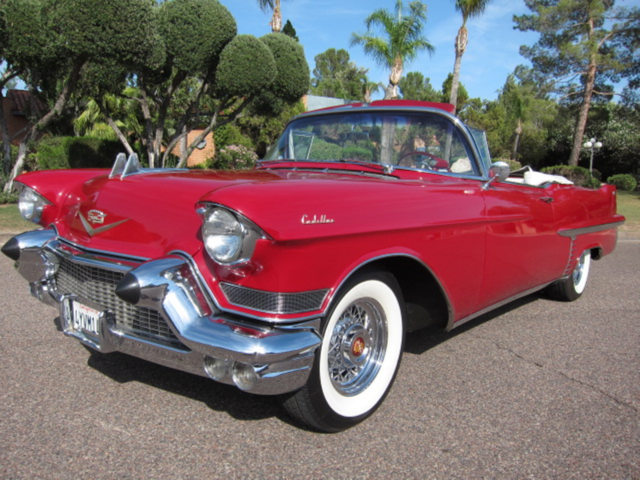 1957 cadillac convertible rare dual quads wire wheels red over white Look 1957 Cadillac Other