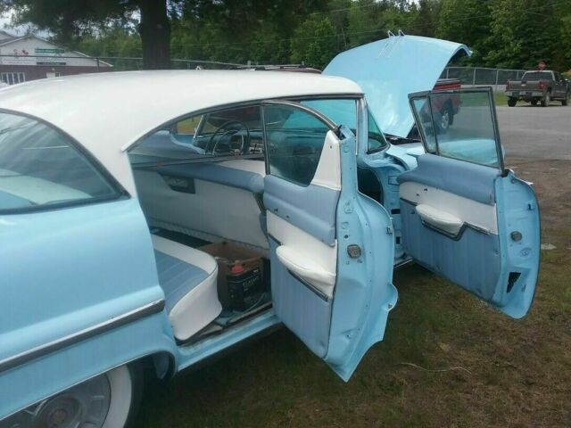 1957 Cadillac DeVille sedan 4 door hardtop robin egg blue white top all - photo 5