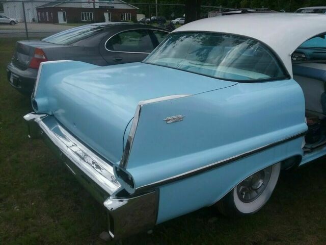 1957 Cadillac DeVille sedan 4 door hardtop robin egg blue white top all - photo 6