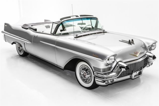 1957 Cadillac Series 62 Silver Black & White Interior Automatic Convertible 1957 Cadillac Series 62 Silver Black & White Interior
