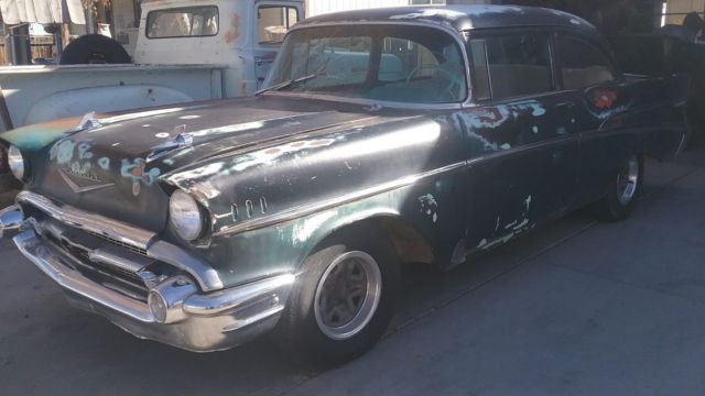 1957 Chevrolet 210 2 Door Great Patina Gasser Hot Rod Rat Rod Street Rod Muscle 1957 Chevrolet Bel Air/150/210 210 trim