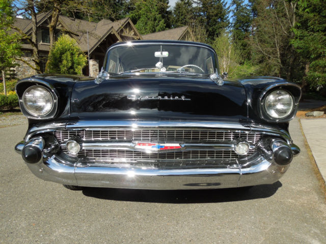 1957 CHEVROLET 210 BEL AIR, #1- FRAME OFF RESTO, SHOW CAR, TROPHY MAGNET, BLK-WT 1957 Chevrolet Bel Air/150/210