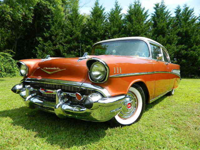 1957 Chevrolet Bel Air Rare Factory Copper/White 283 Automatic ** ICE COLD AC * 1957 Chevrolet Bel Air/150/210 BELAIR BEL AIR