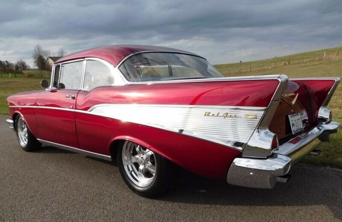 1957 Chevrolet Bel Air/150/210 -BEAUTIFUL WINE BERRY 2-DOOR HARDTOP CLASSIC- - photo 11