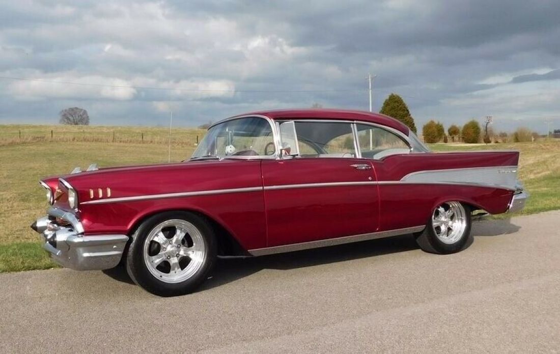 1957 Chevrolet Bel Air/150/210 -BEAUTIFUL WINE BERRY 2-DOOR HARDTOP CLASSIC- - photo 8