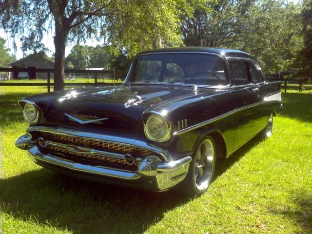 1957 Chevrolet BelAir RestoMod 406 Engine Black Air Conditioned New Interior 1957 Chevrolet Bel Air/150/210 BelAir