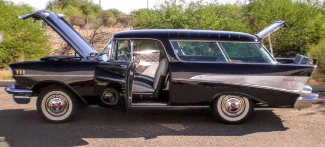 1957 Chevrolet Nomad 283 V8 2 Speed Automatic Station Wagon Onyx Black 1957 Chevrolet Nomad Bel Air