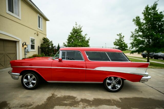 1957 Chevrolet Nomad Bel Air: Stunning GM Flame Red Foose Classics Chrome Wheels 1957 Chevrolet Nomad Bel Air