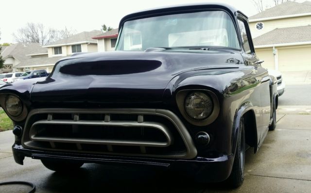 1957 Chevrolet Truck Nut & Bolt Restoration Dark Purple, Purple Heart Wood Bed 1957 Chevrolet Other Pickups Shortbed