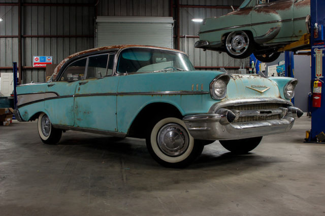 1957 Chevy Bel Air hardtop, v8, patina, rat rod 1955 1956 1958 1959 1960 NO RES 1957 Chevrolet Bel Air/150/210 bel air 4 door hardtop