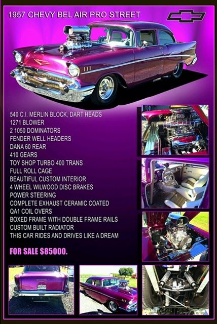 1957 CHEVY BELAIR BLOWN STREET MACHINE 1957 Chevrolet Bel Air/150/210