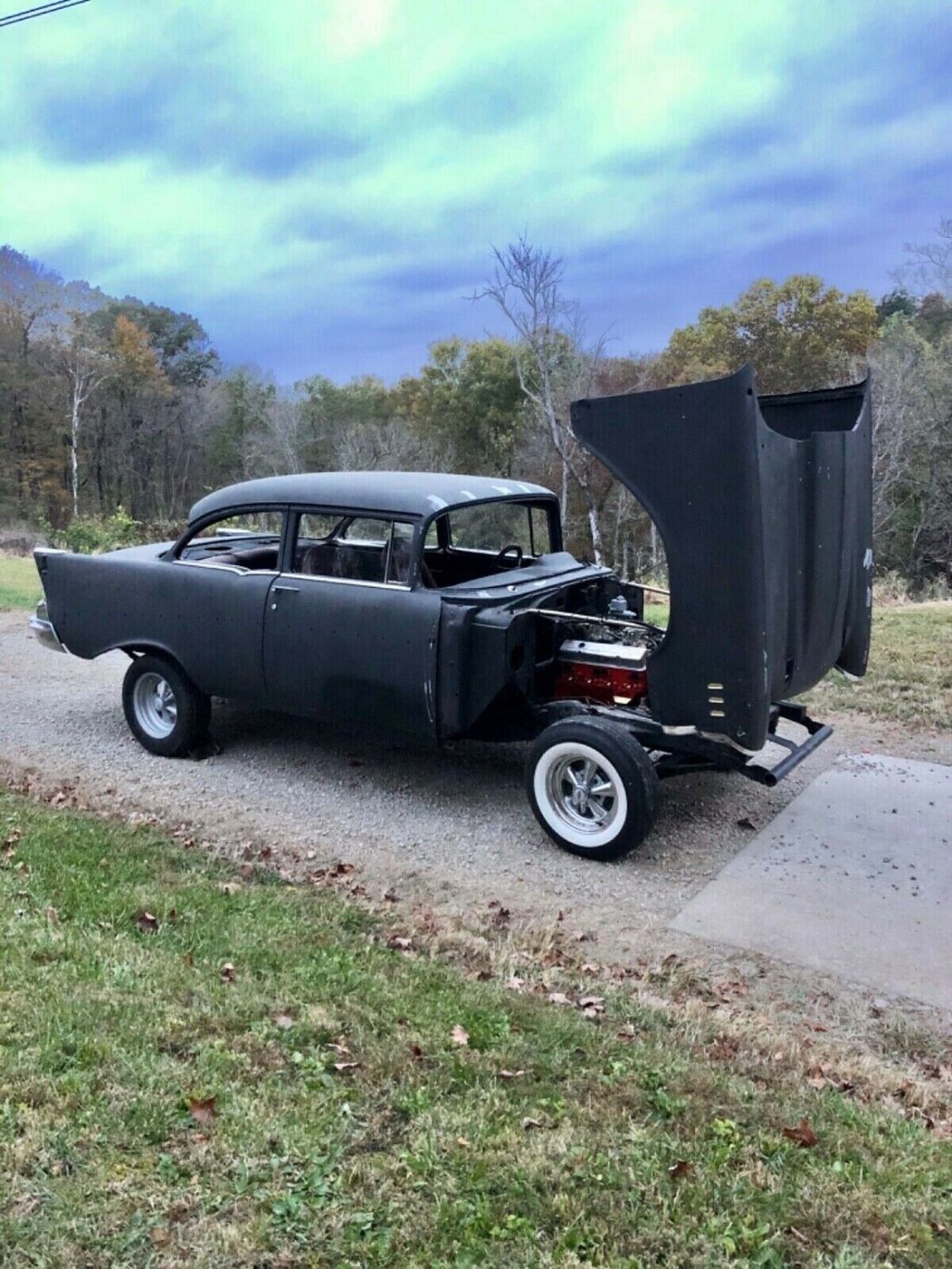 1957 Chevy belair gasser project v8 tilt front 1957 Chevrolet Bel Air/150/210