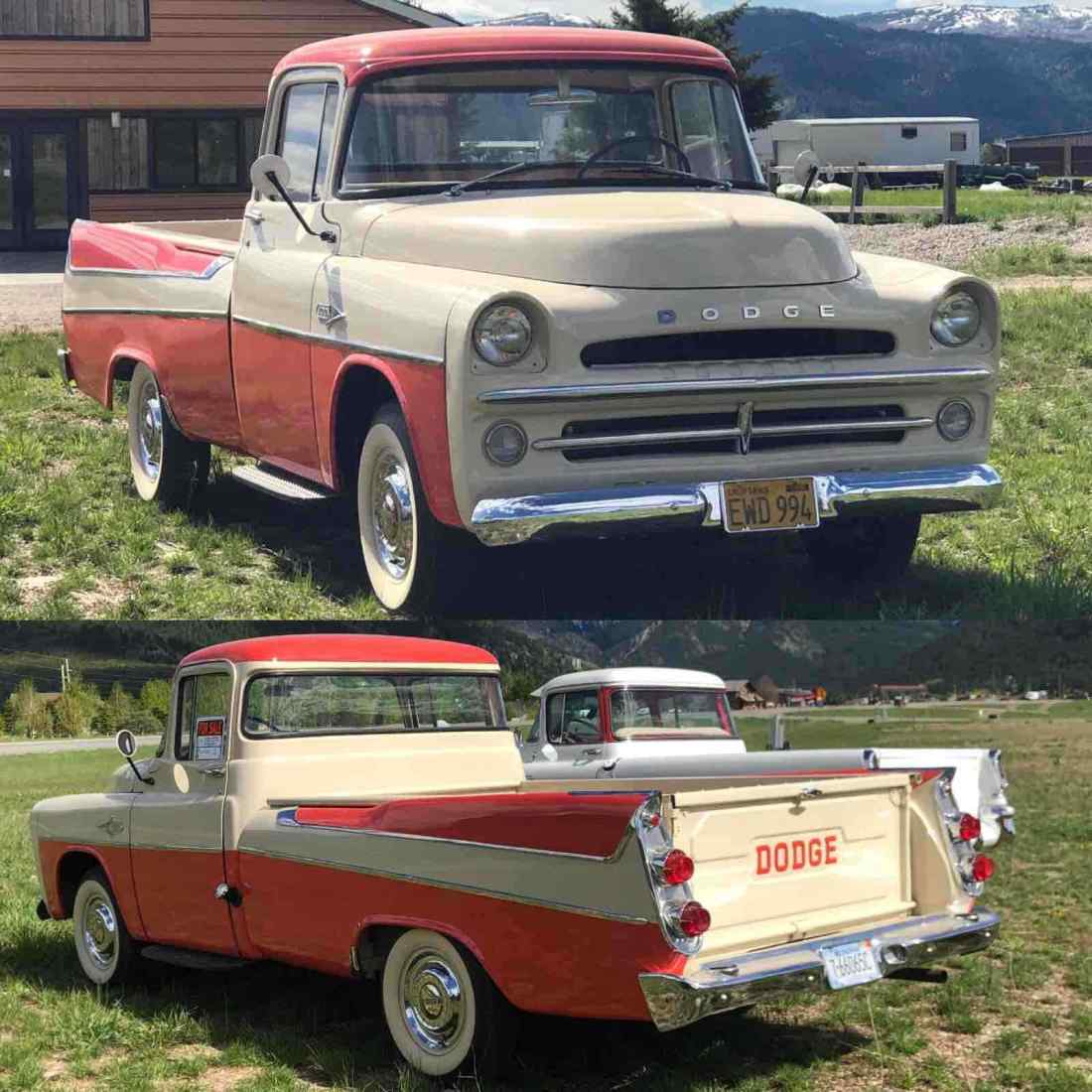 1957 Dodge Swept Side Pickup Red RWD Manual 1957 Dodge Swept Side
