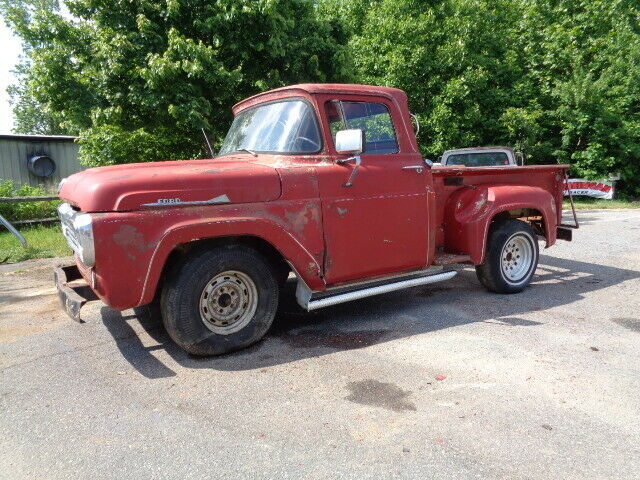 1957 FORD F100 V8 3 SPEED 6 FOOT STEPSIDE CHROME GRILL! WITH TITLE !! PROJECT!! 1957 Ford F-100 F100 CUSTOM