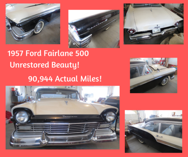 1957 FORD FAIRLANE 500 2 Door Sedan-ONE OWNER-Unrestored-Garage Kept-BLACK/WHITE 1957 Ford Fairlane