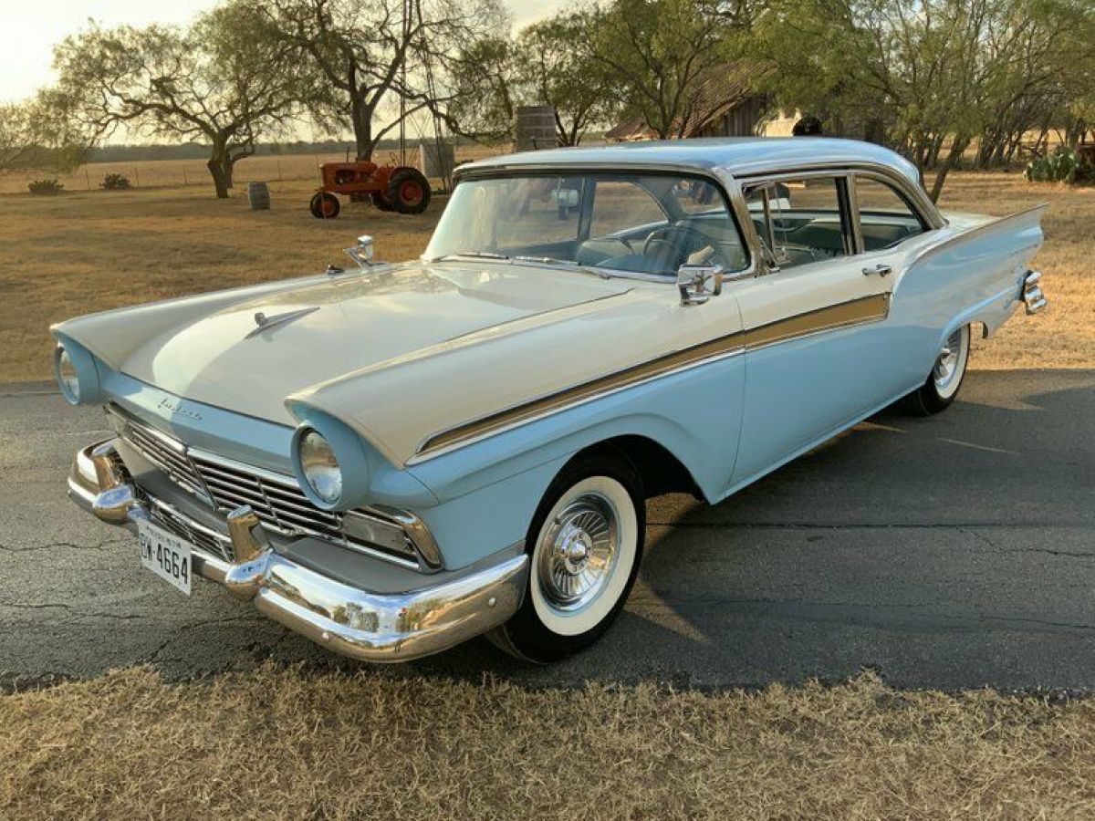 1957 Ford Fairlane 500 7087 Miles Baby Blue Sedan 292 V8 3 Speed Automatic 1957 Ford Fairlane 500