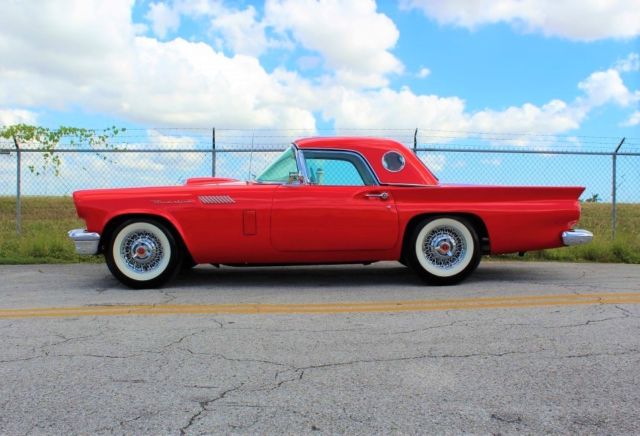 1957 Ford Thunderbid HardTop Coupe 19,764 Miles Red Convertible Hardtop 312 CID 1957 Ford Thunderbird HardTop Coupe